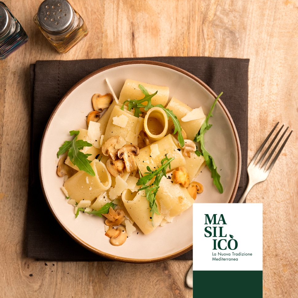 La Ricetta della Settimana - Paccheri funghi champignon e rucola