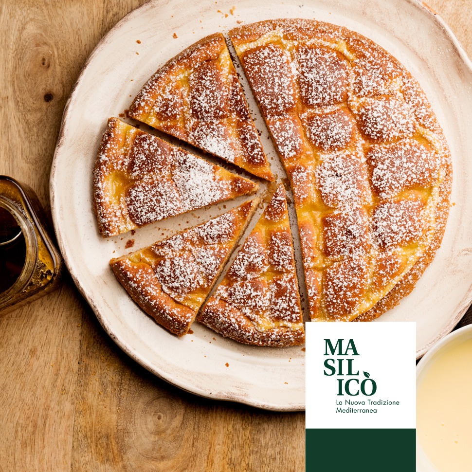 Torta al miele e polvere di arancia