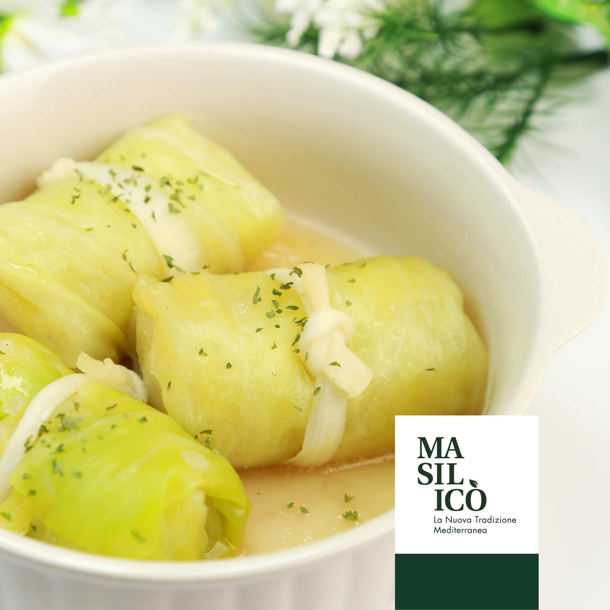 Involtini di verza con polvere di rosmarino